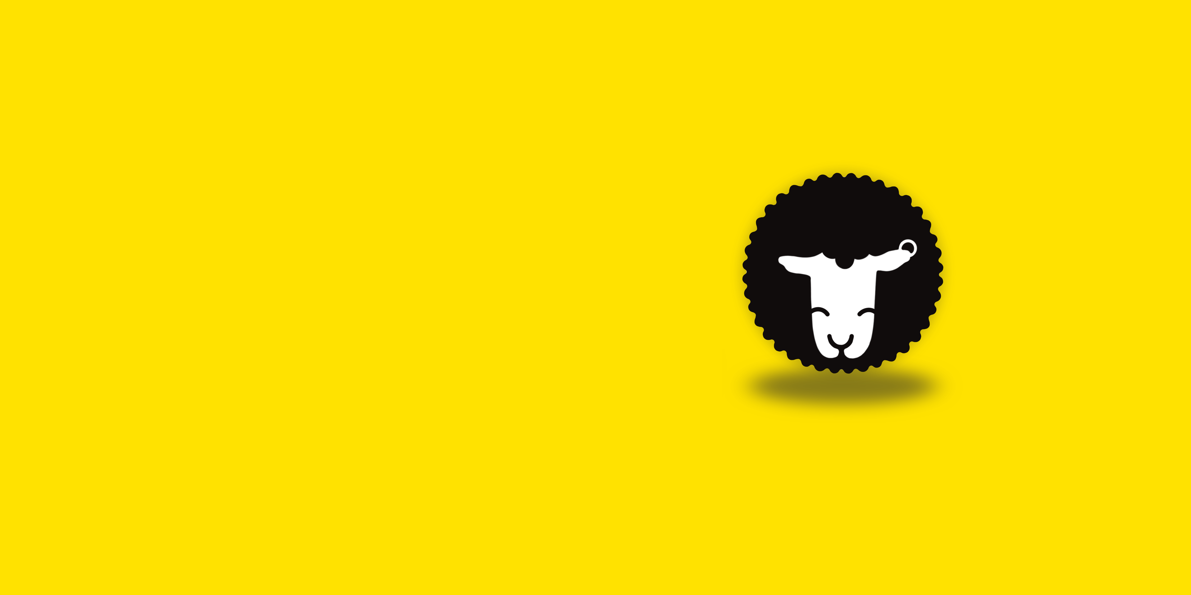 Black sheep icon on a yellow background